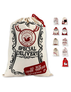 Saco de Navidad Santa LessMo Grande Reutilizable 69.85x50.04cm