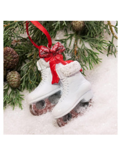 Adorno Navideño Patín de Hielo Braxio 8.9 cm Blanco