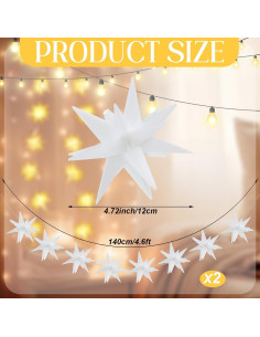 Luces de Cuerda Estrellas Moravianas 2 Pcs 12 cm LED Pickmesh 2