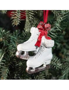 Adorno Navideño Patín de Hielo Braxio 8.9 cm Blanco 2