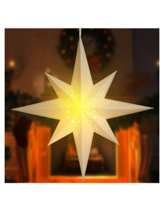Linterna de Papel Estrella 60 cm Tuanse con LED Blanca