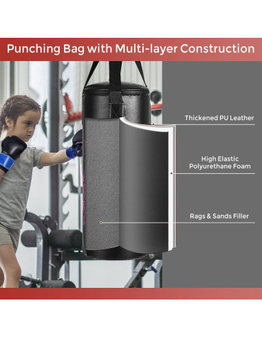 Costzon Bolsa de Boxeo para Niños con Guantes y Cuerda