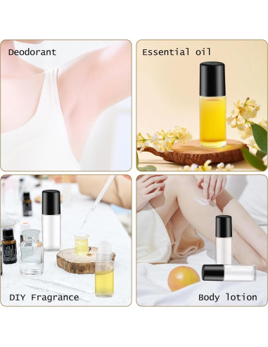 Set de 15 Botellas de Vidrio 30ml DynnnDy con Tapa Negra