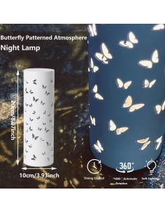 Lámpara de Noche Mariposa LED YIKEGE 20.5cm USB Rotatable 2