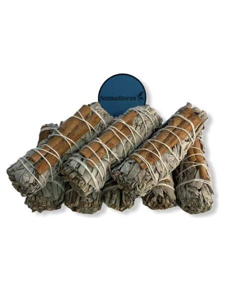 Varitas de Incienso NESSASTORES Salvia Blanca y Canela 10 cm - 3 pcs
