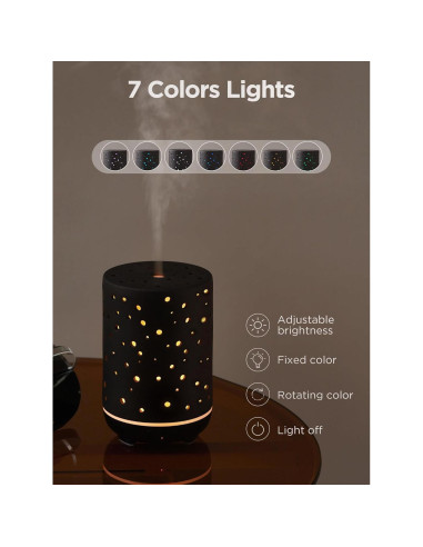 Difusor de Aceite Esencial InnoGear AD15-BR 150ml Cerámica Negra