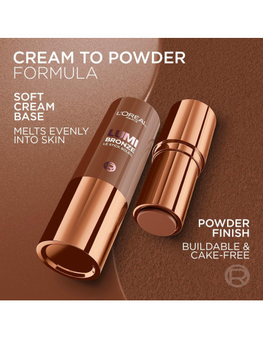 Bronceador Stick L'Oreal Paris Lumi Bronze 100 Rosado 28g