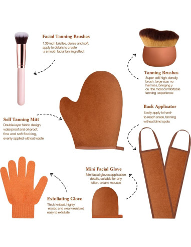 Set de Aplicador de Guantes de Autotanning 6 Piezas Acellegic