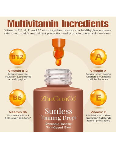Gotas de bronceado sin sol bebibles ZhuGuaCo 89.86g