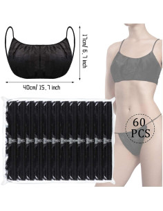 60 Sujetadores Desechables Negros Sin Costuras para Mujeres 2