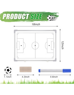 Pizarra Táctica de Fútbol Magnética Dunzoom 45.72x30.48cm 2