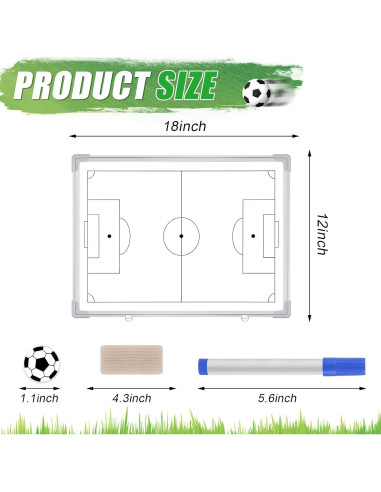 Pizarra Táctica de Fútbol Magnética Dunzoom 45.72x30.48cm