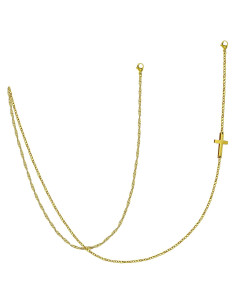 Cadena de Gafas Elegante 18k Oro para Mujeres Cruz