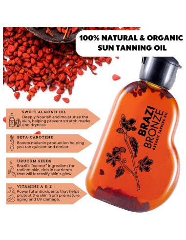 Aceite Bronceador Orgánico Brazi Bronze 85g - Vegano y Natural