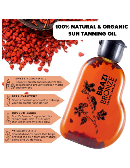 Aceite Bronceador Orgánico Brazi Bronze 85g - Vegano y Natural