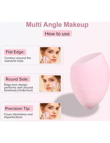 Juego de 3 Esponjas de Maquillaje QIBANHUA Sin Láttex
