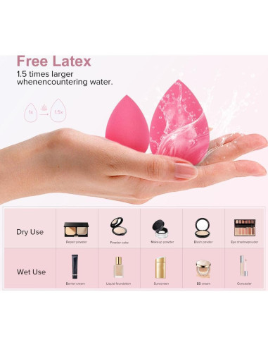Juego de 3 Esponjas de Maquillaje QIBANHUA Sin Láttex