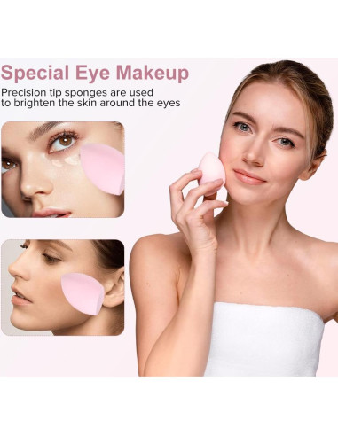 Juego de 3 Esponjas de Maquillaje QIBANHUA Sin Láttex