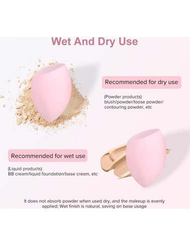 Juego de 3 Esponjas de Maquillaje QIBANHUA Sin Láttex