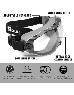 Gafas de Seguridad SolidWork Anti-Niebla Lente Transparente 2