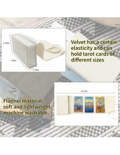 Set de Bolsas de Tarot Knana Terciopelo Gris y Blanco 2