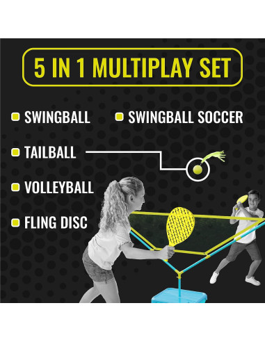 Juego de Tetherball Swingball 5 en 1 - Portátil para Niños y Adultos