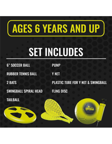 Juego de Tetherball Swingball 5 en 1 - Portátil para Niños y Adultos