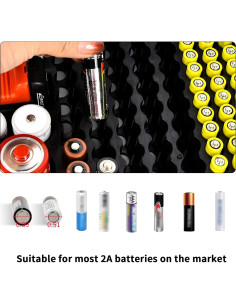Caja organizadora de baterías Xuerdon con probador - 120+ piezas 2