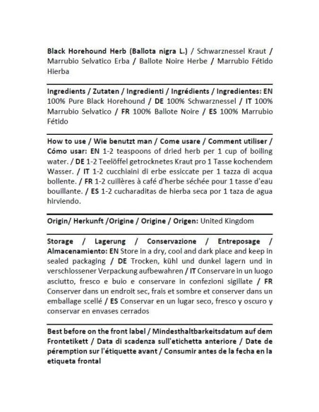 Té Herbal de Horehound Negro Health Embassy 100g - Ballota Nigra