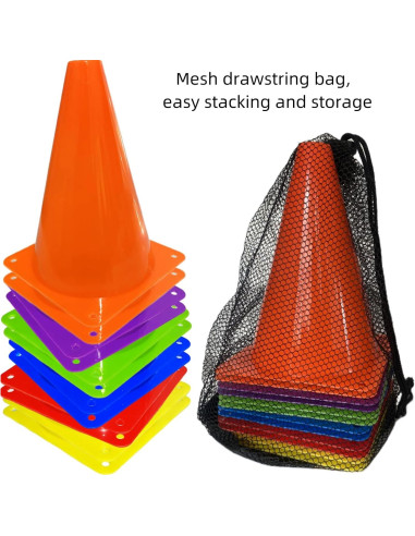 12 Conos Deportivos de Plástico Naranjas 18 cm LCPQMZGH