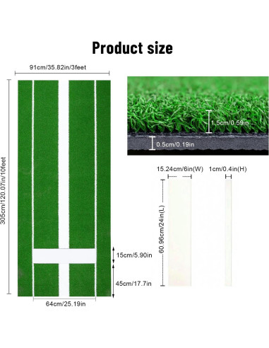 Alfombra de Lanzamiento de Softbol Awjaisca 91.5x305 cm Antideslizante