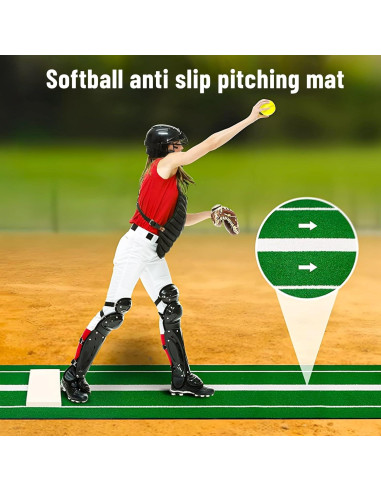 Alfombra de Lanzamiento de Softbol Awjaisca 91.5x305 cm Antideslizante