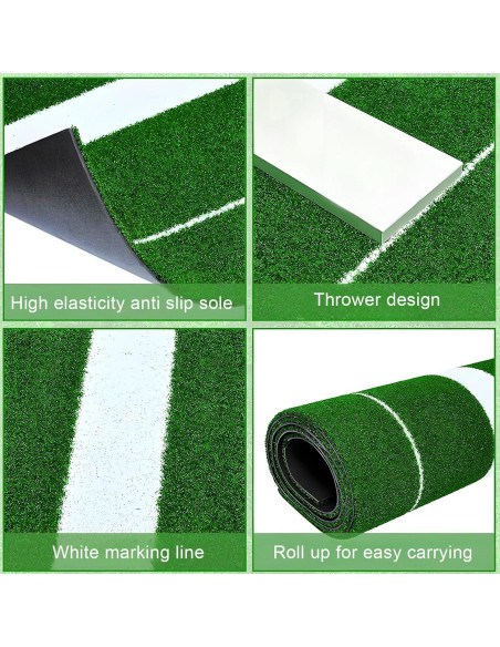 Alfombra de Lanzamiento de Softbol Awjaisca 91.5x305 cm Antideslizante