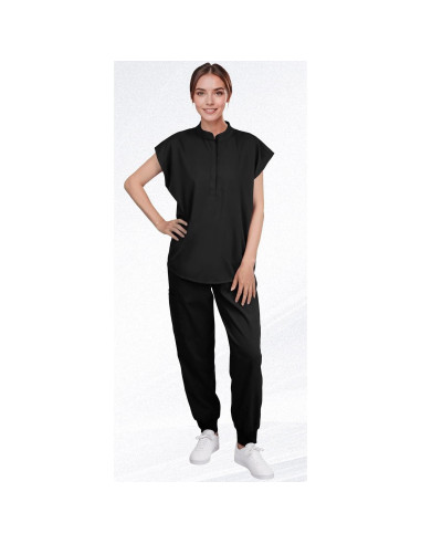 Conjunto de Scrubs para Mujeres Eadflie - Top Sin Mangas y Pantalones Jogger 8 Bolsillos