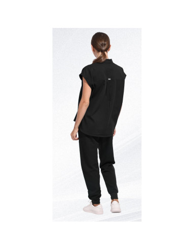 Conjunto de Scrubs para Mujeres Eadflie - Top Sin Mangas y Pantalones Jogger 8 Bolsillos