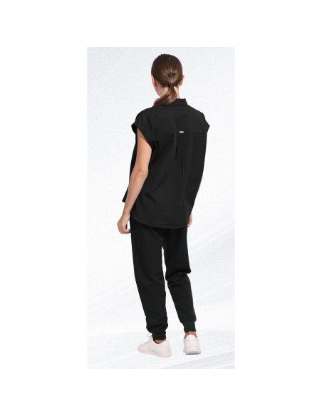 Conjunto de Scrubs para Mujeres Eadflie - Top Sin Mangas y Pantalones Jogger 8 Bolsillos