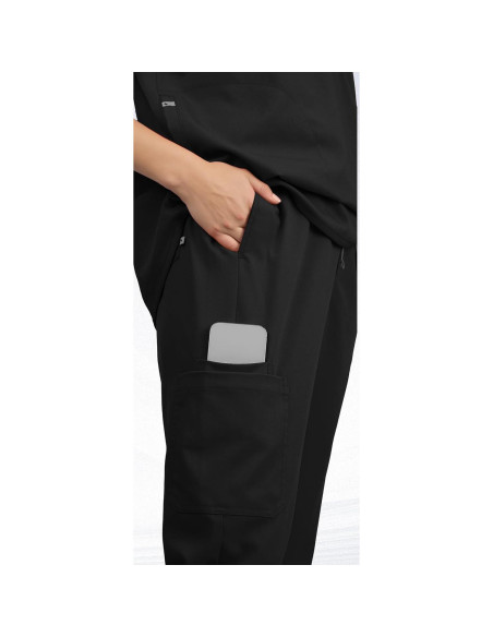 Conjunto de Scrubs para Mujeres Eadflie - Top Sin Mangas y Pantalones Jogger 8 Bolsillos