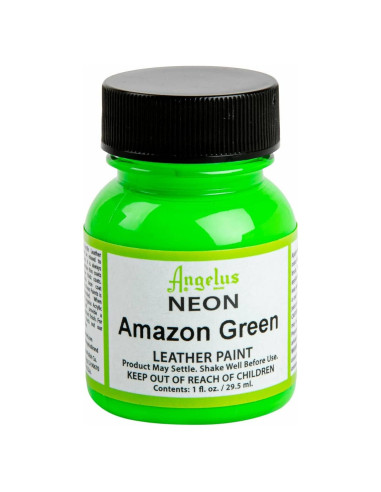 Pintura Acrílica de Cuero Neon Angelus 29.57 ml Verde Amazonia