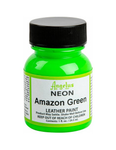 Pintura Acrílica de Cuero Neon Angelus 29.57 ml Verde Amazonia 2