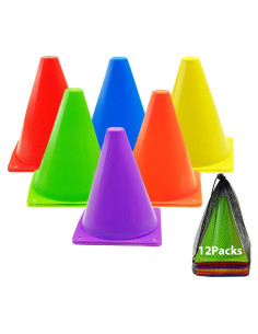 Conos de Fútbol Tialero 12 Pcs 7" (17.78 cm) Multicolor