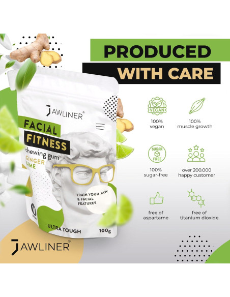 Chicle duro Jawliner para mandíbulas fuertes - Jengibre Lima