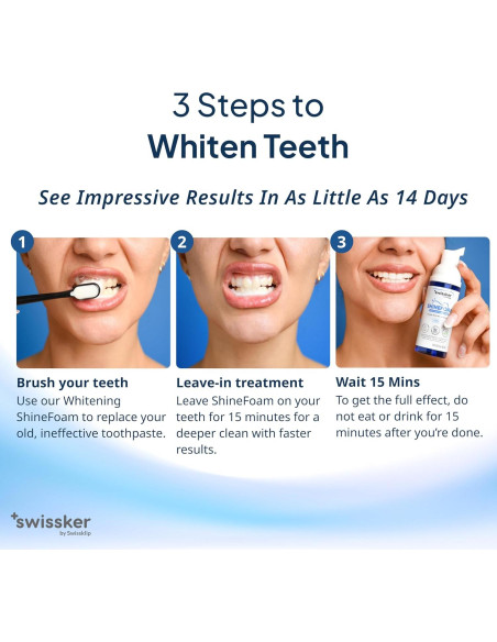 Espuma Blanqueadora de Dientes Swissklip ShineFoam 3x47.9g