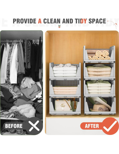 Cajones de Almacenamiento Apilables Neprock 5L Gris