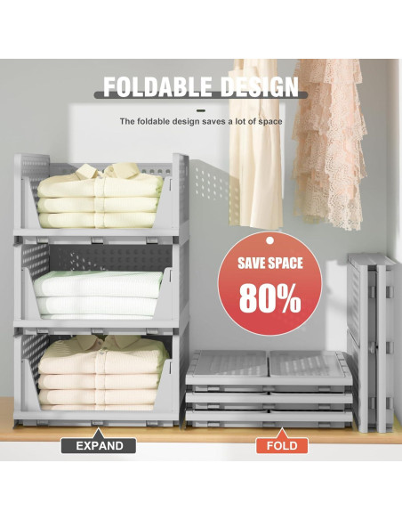 Cajones de Almacenamiento Apilables Neprock 5L Gris