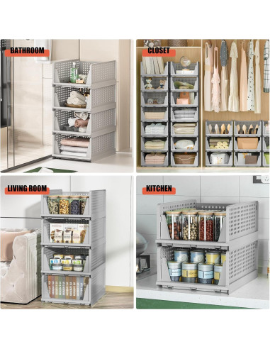 Cajones de Almacenamiento Apilables Neprock 5L Gris