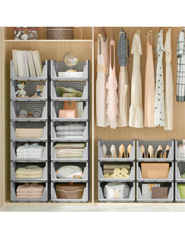 Cajones de Almacenamiento Apilables Neprock 5L Gris