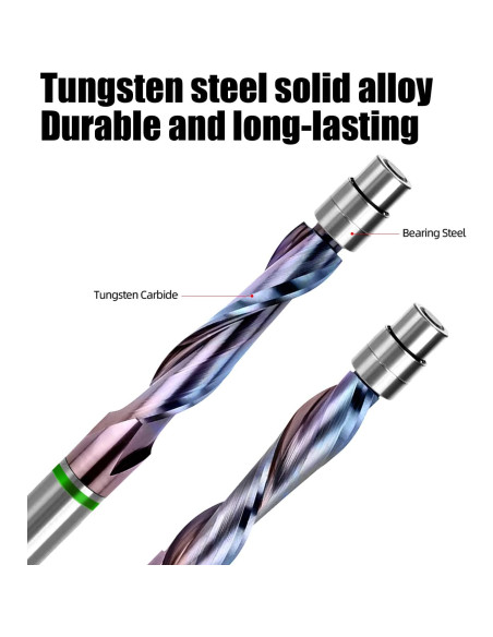 Bit de Fresado de Carburo Ganzoom 1/4" Corte Descendente