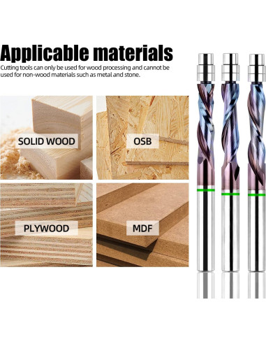 Bit de Fresado de Carburo Ganzoom 1/4" Corte Descendente