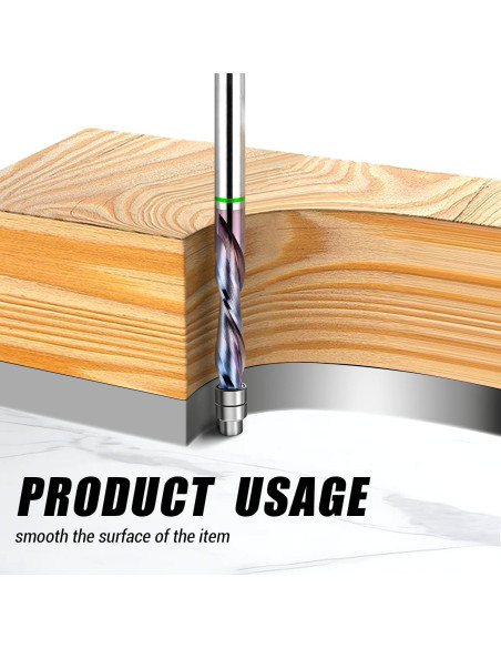 Bit de Fresado de Carburo Ganzoom 1/4" Corte Descendente