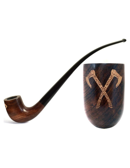 Pipa de fumar de madera de peral 26cm con filtro 9mm